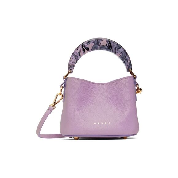 Marni Handbag Purple Leather Venice Mini Bucket Bag $1695.00 - Picture 1 of 9